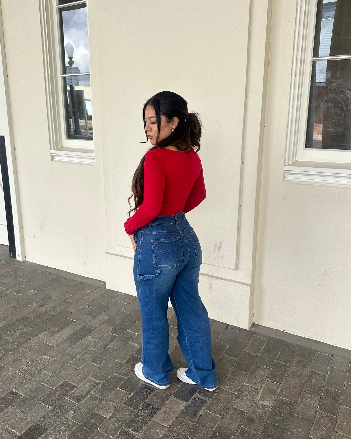 Double layered longlseeve - Red - Headband included