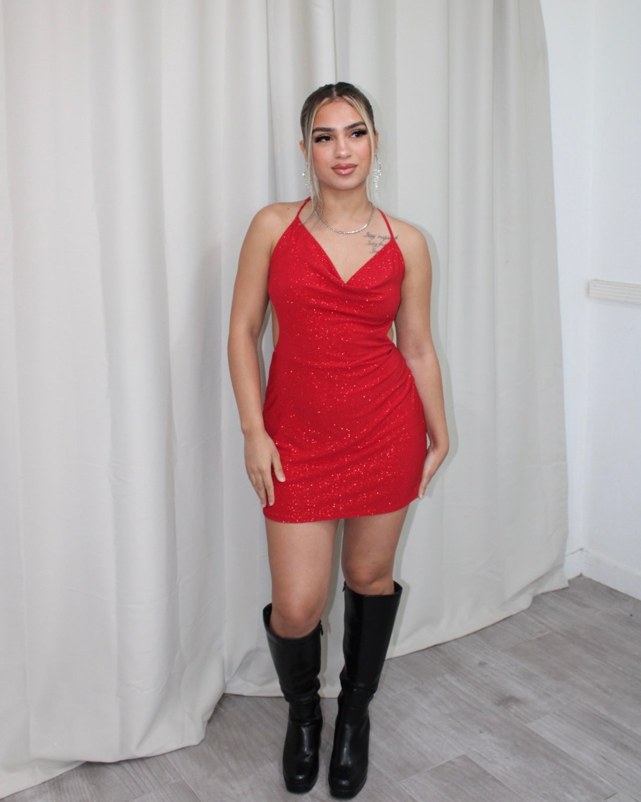 Brillo Romper Dress - Red