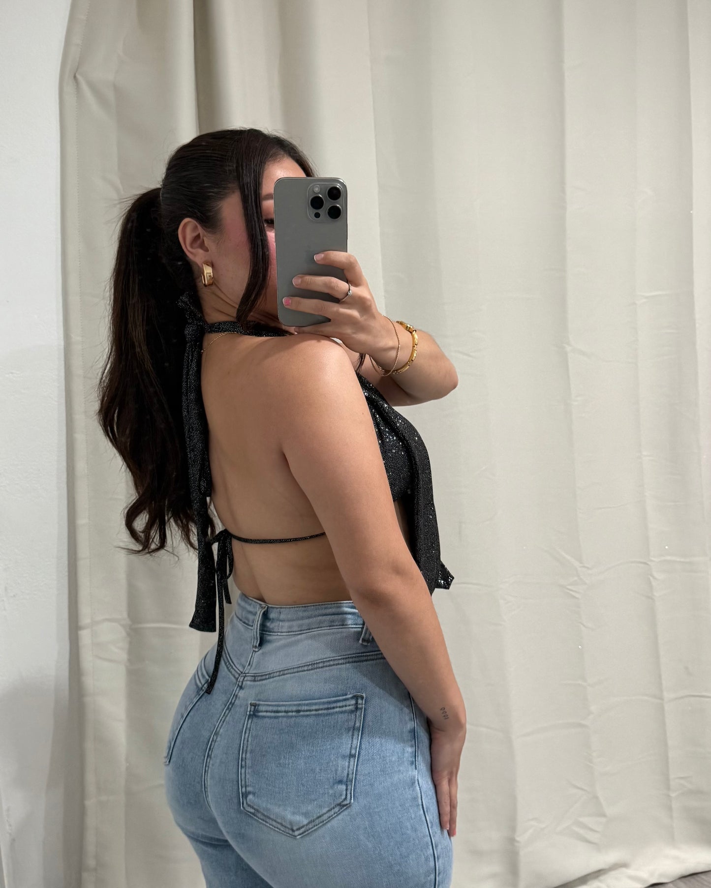 Khloe Top - Black/Silver