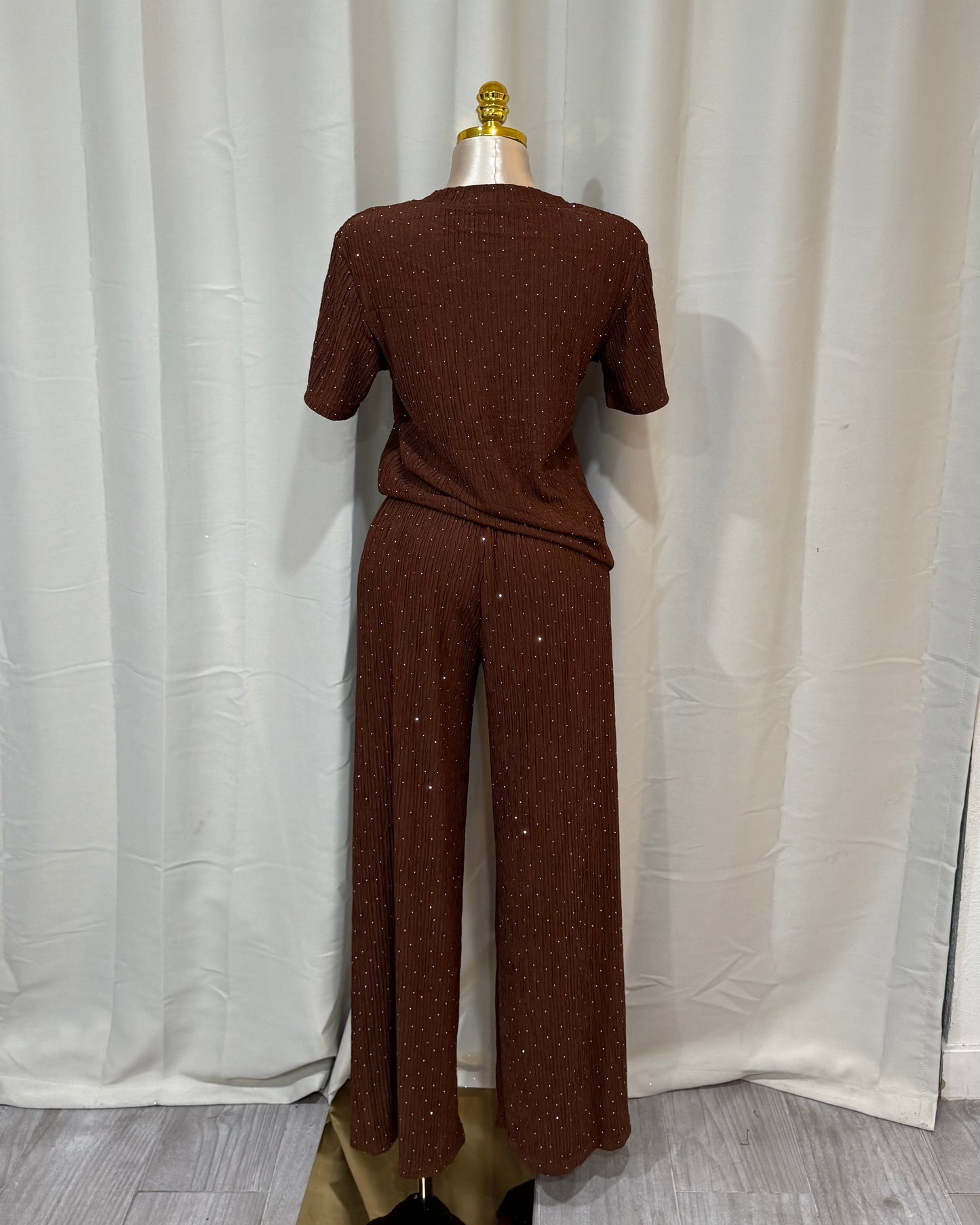 Rhinestone 2 Piece - Brown