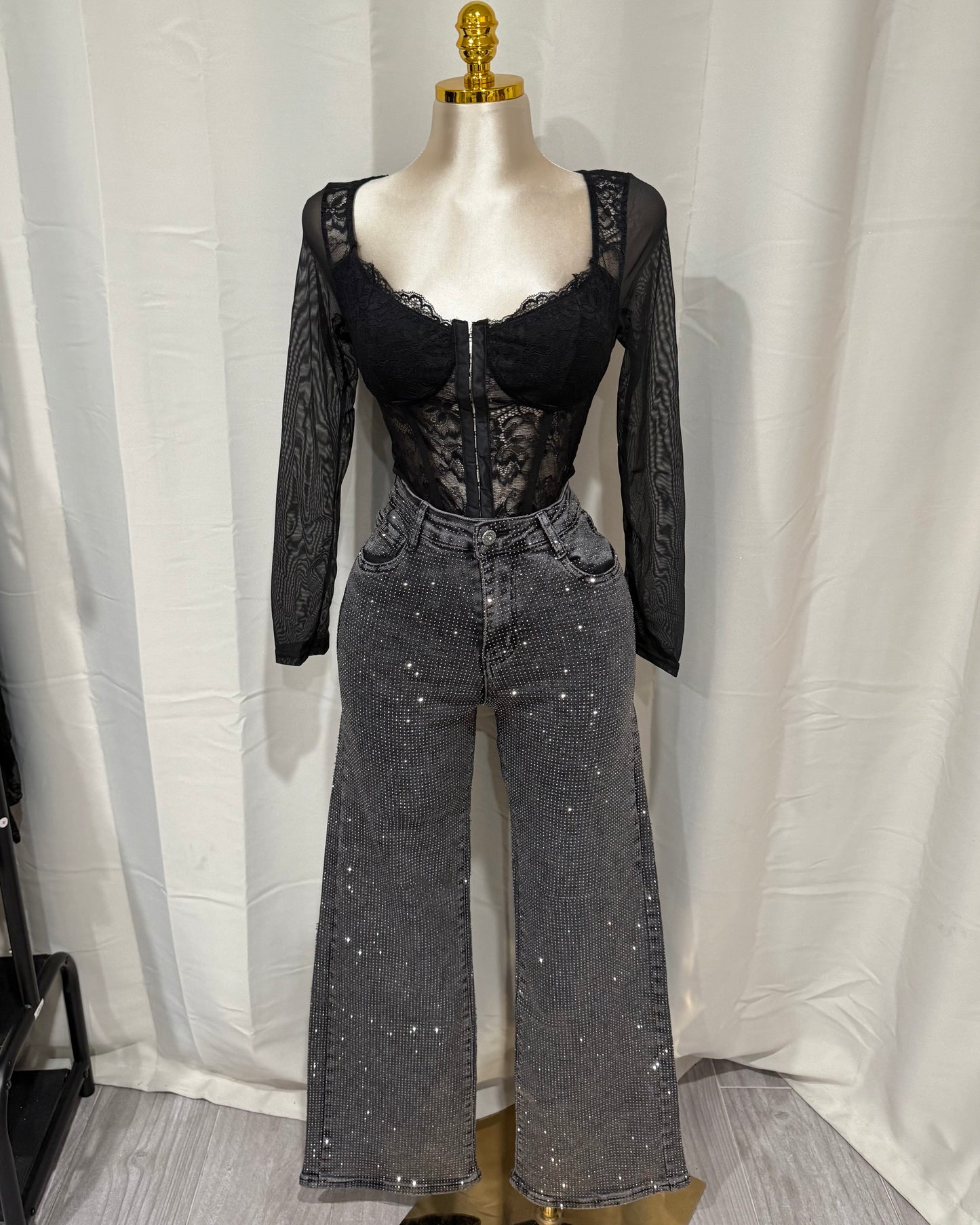 Brilla Rhinestone Jeans - Black Wash