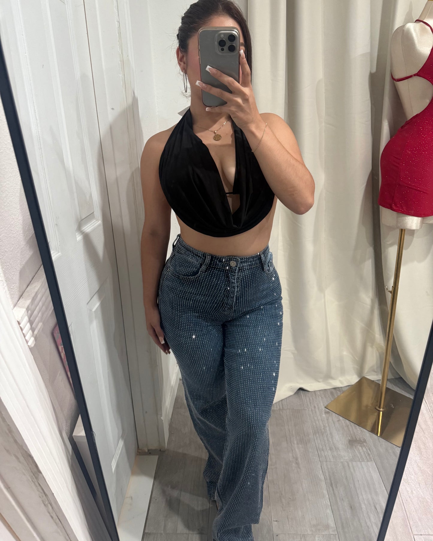 Brilla Rhinestone Jeans - medium wash