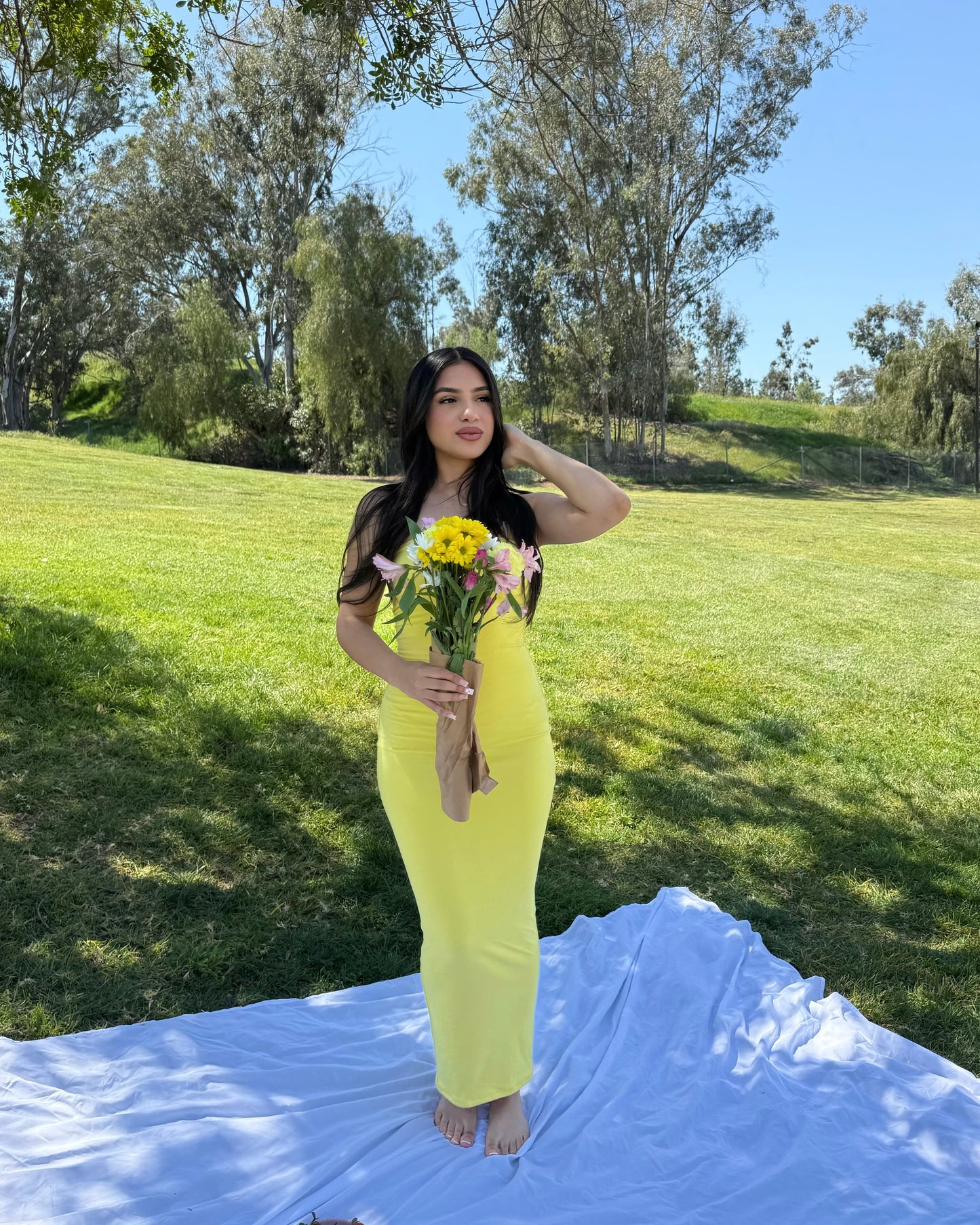 Tulip tube dress - Yellow