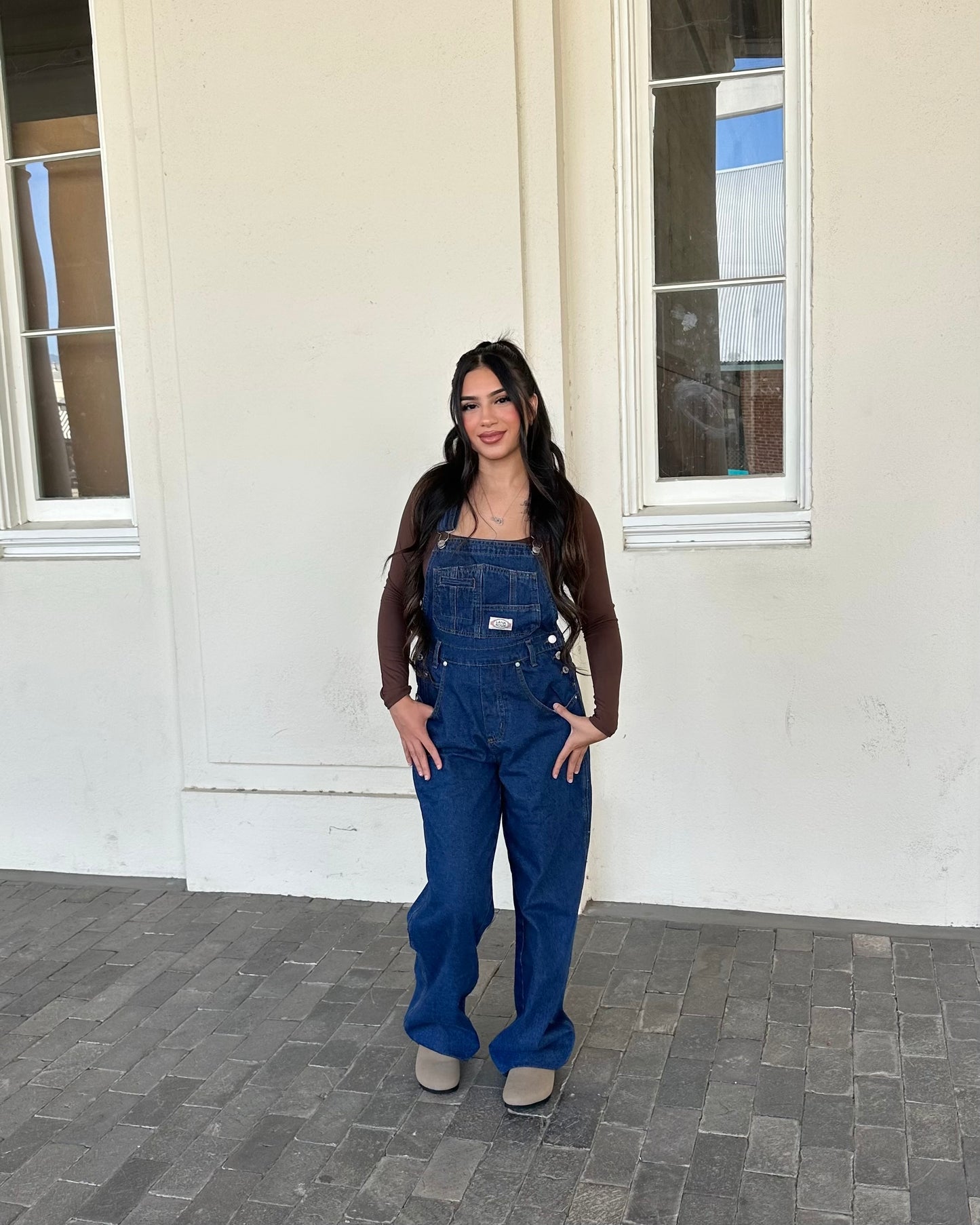 Isabel 90s Straight Leg Overalls - Dark Denim