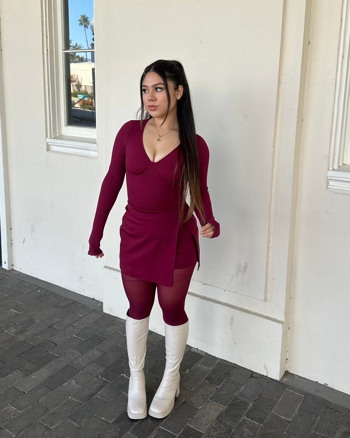 Christmas Skort - Burgundy