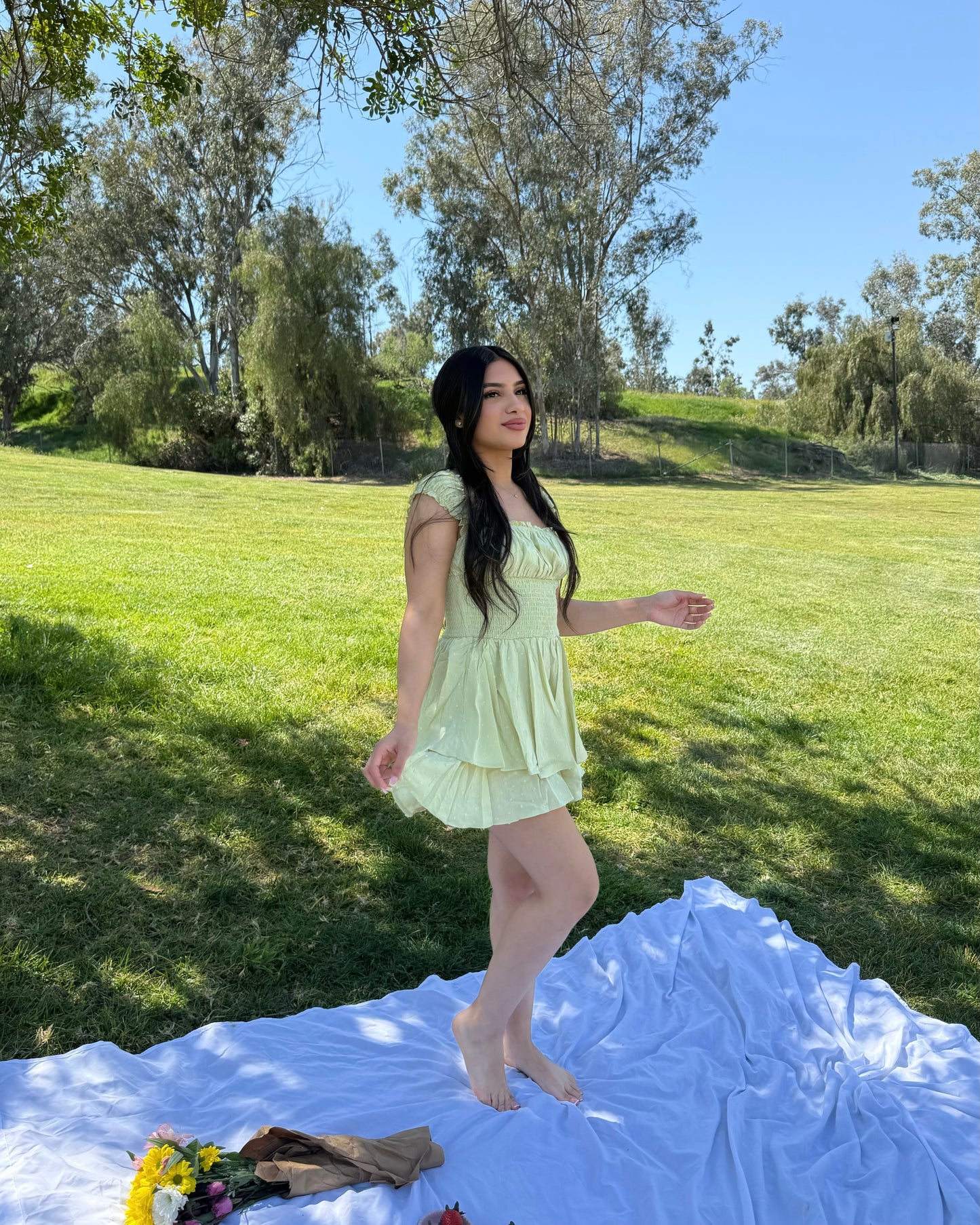 Spring Romper - Light Sage