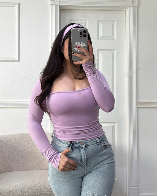 Double layered longlseeve w/ headband - Lavender
