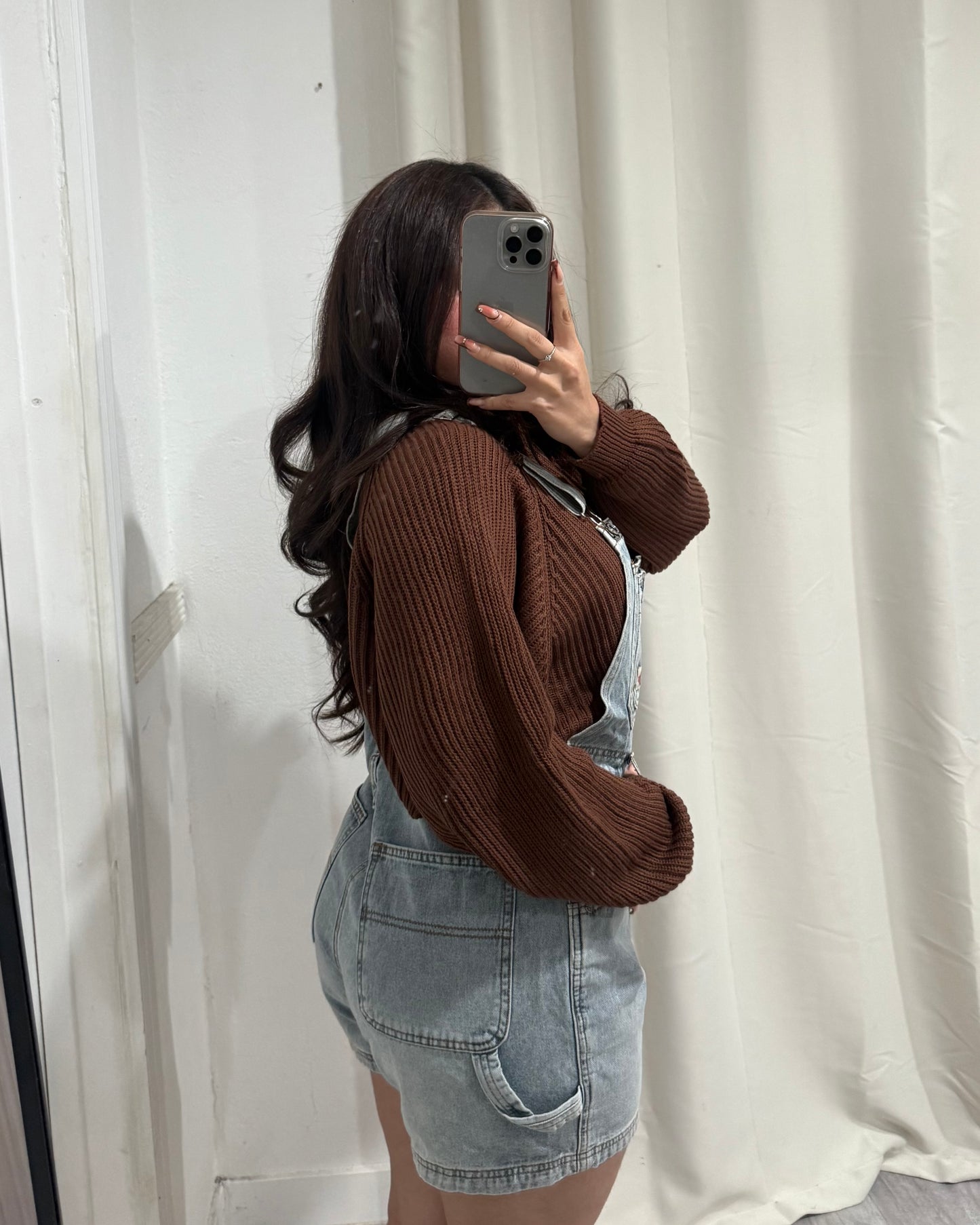 Jean Short Overall - Light Wash