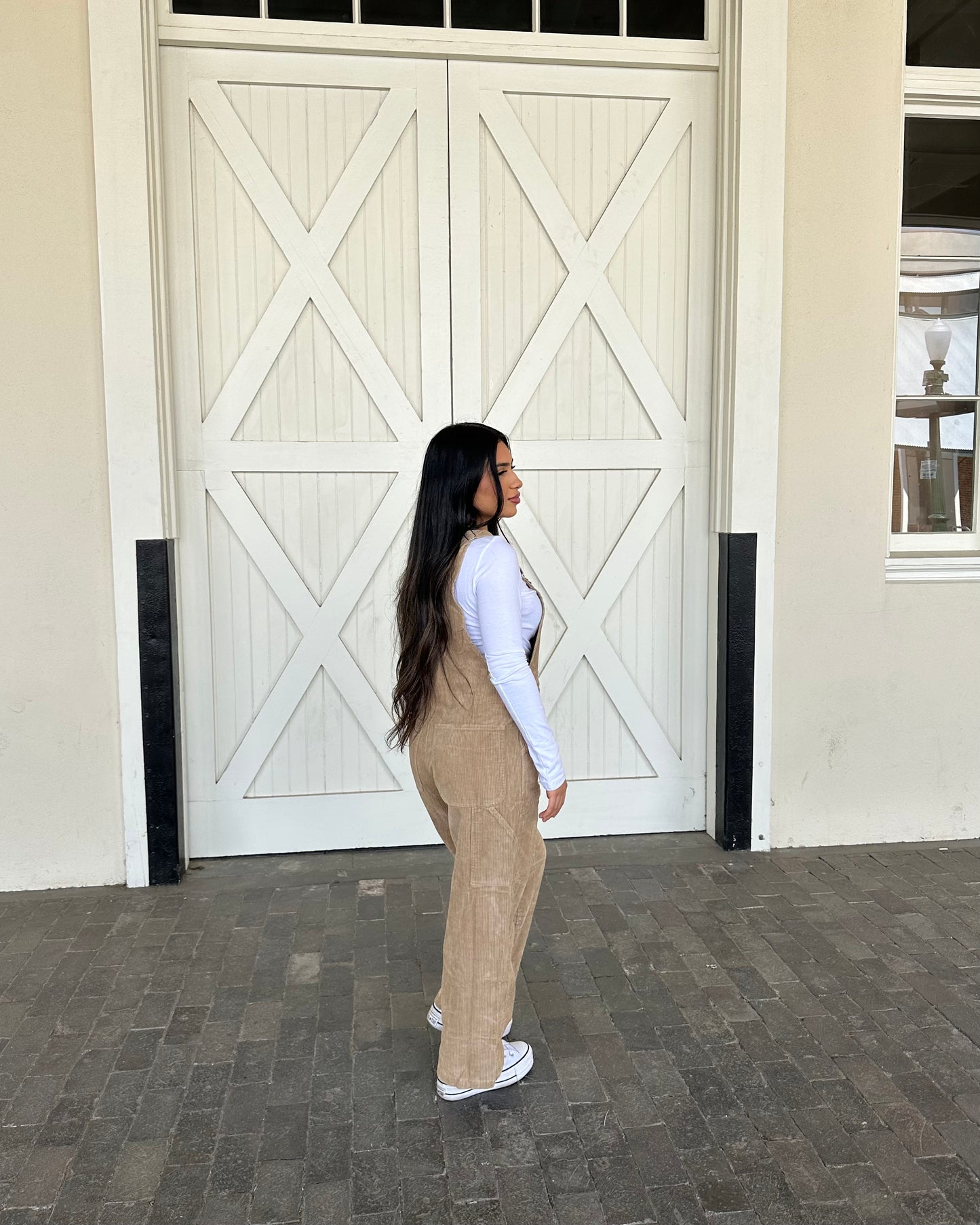 Teddy Corduroy Overalls - Taupe