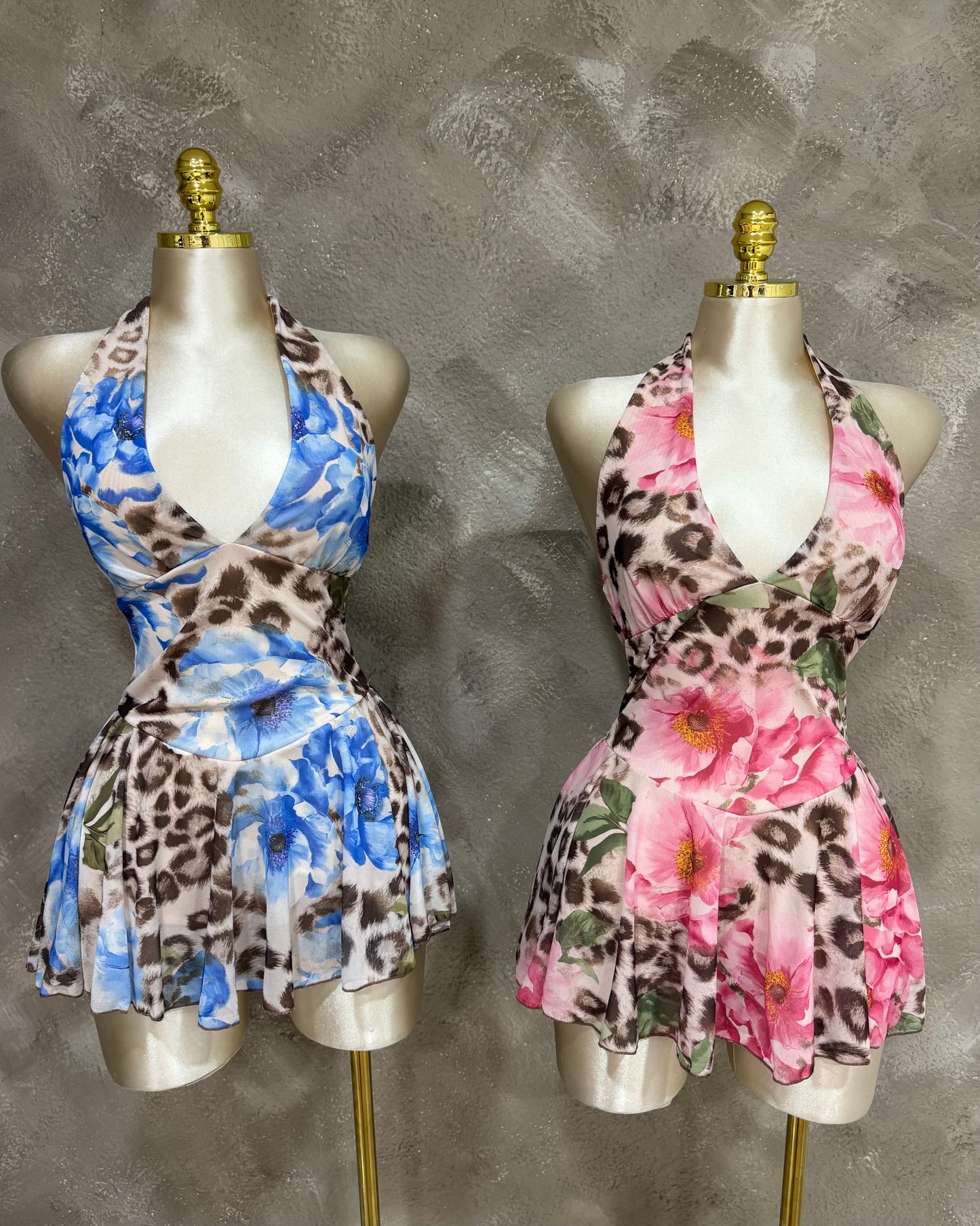 Cheetah Floral Romper