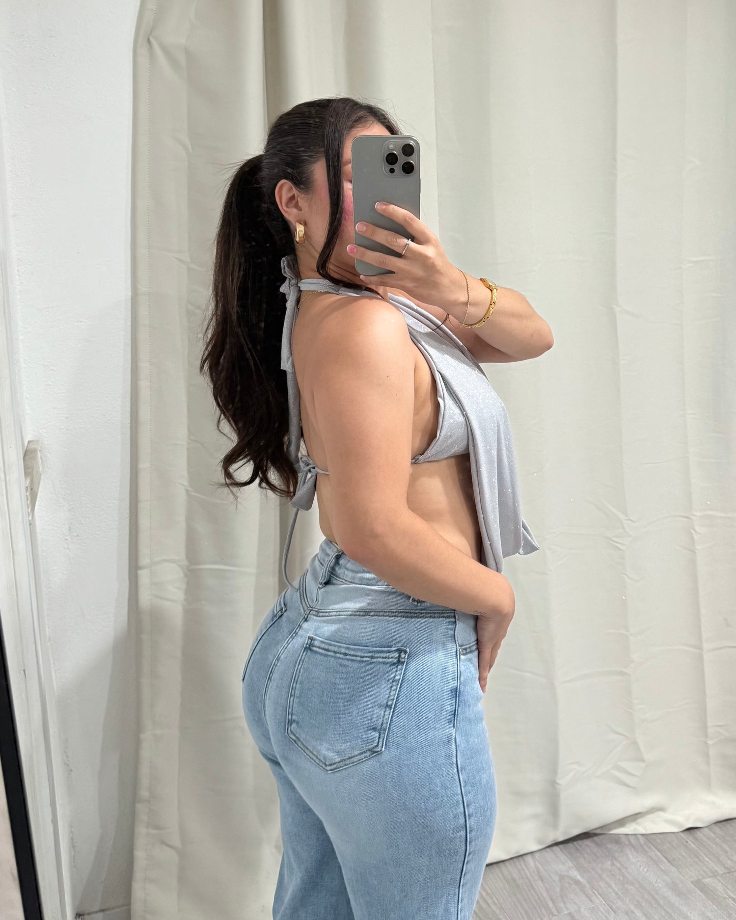 Khloe Top - Light Grey