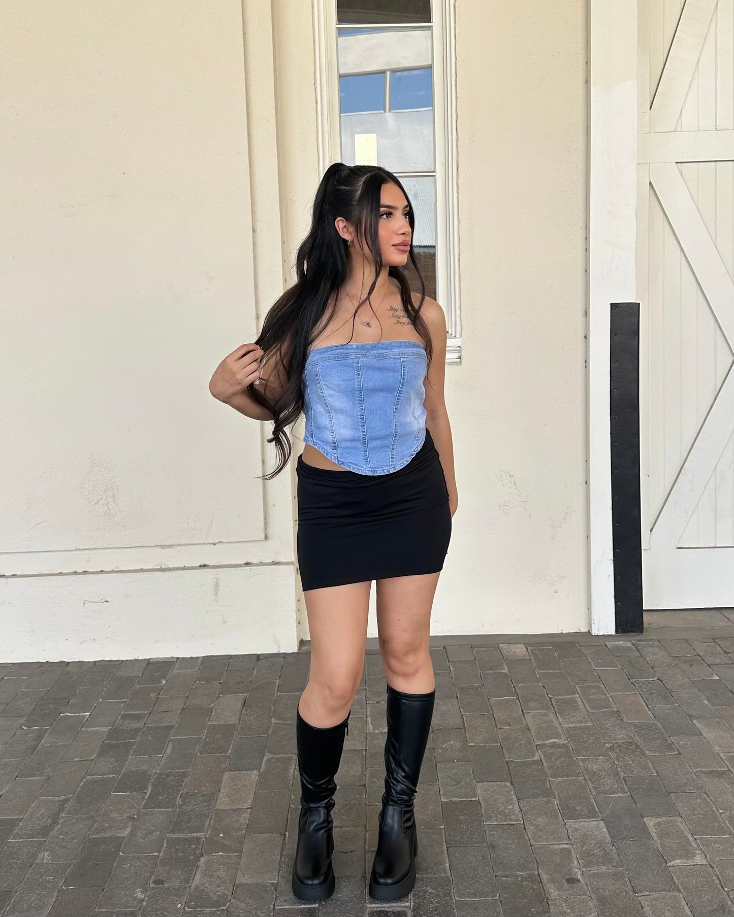 Iris Jean Corset - Light Wash