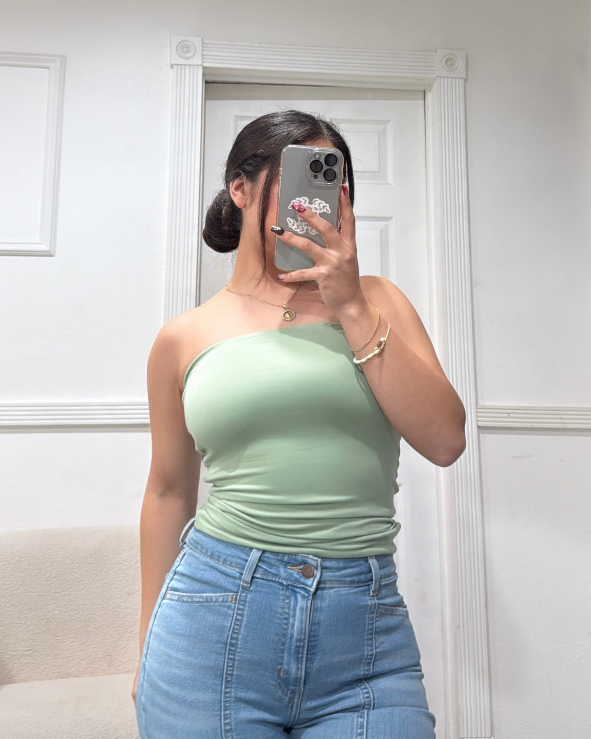 Ella Tube Top - Sage - Double Layered