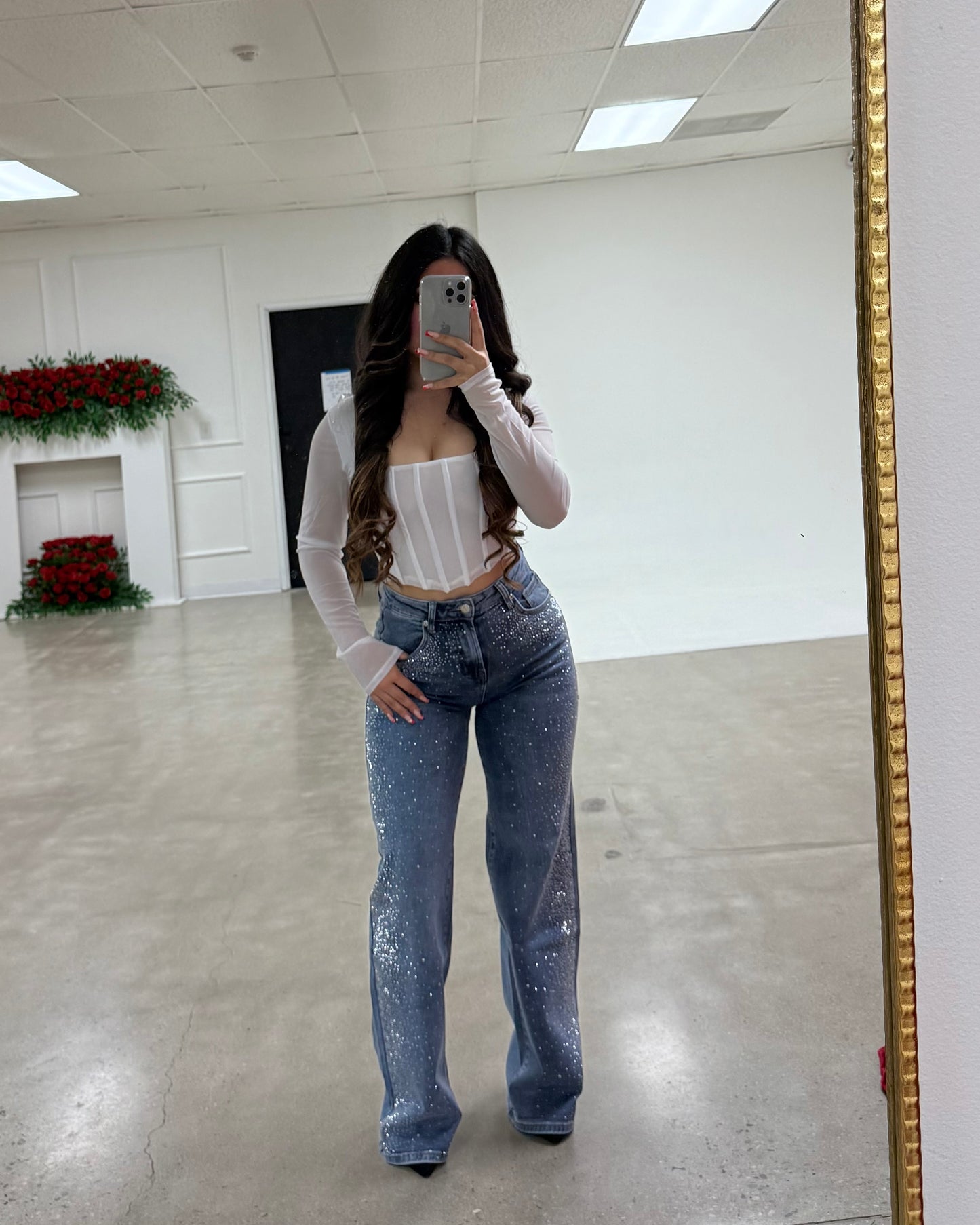 Brilla Rhinestone Jeans - Medium Wash