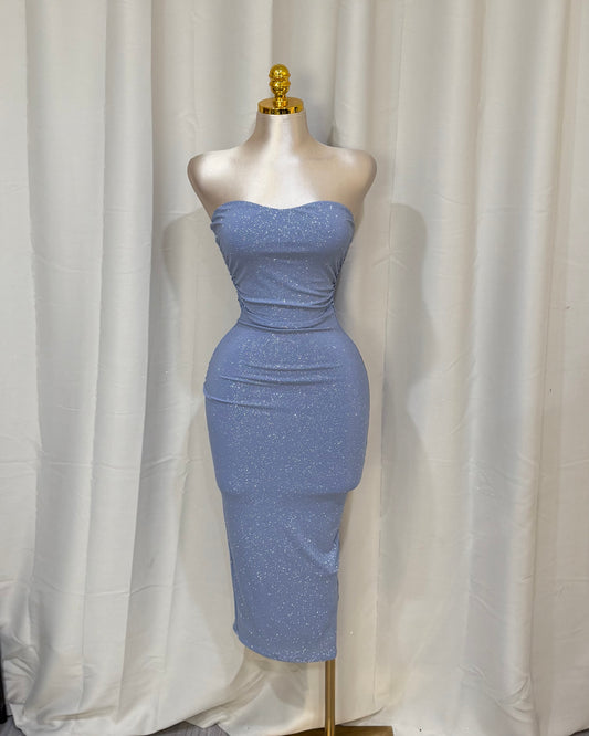 Elegancia Dress - Dusty Blue