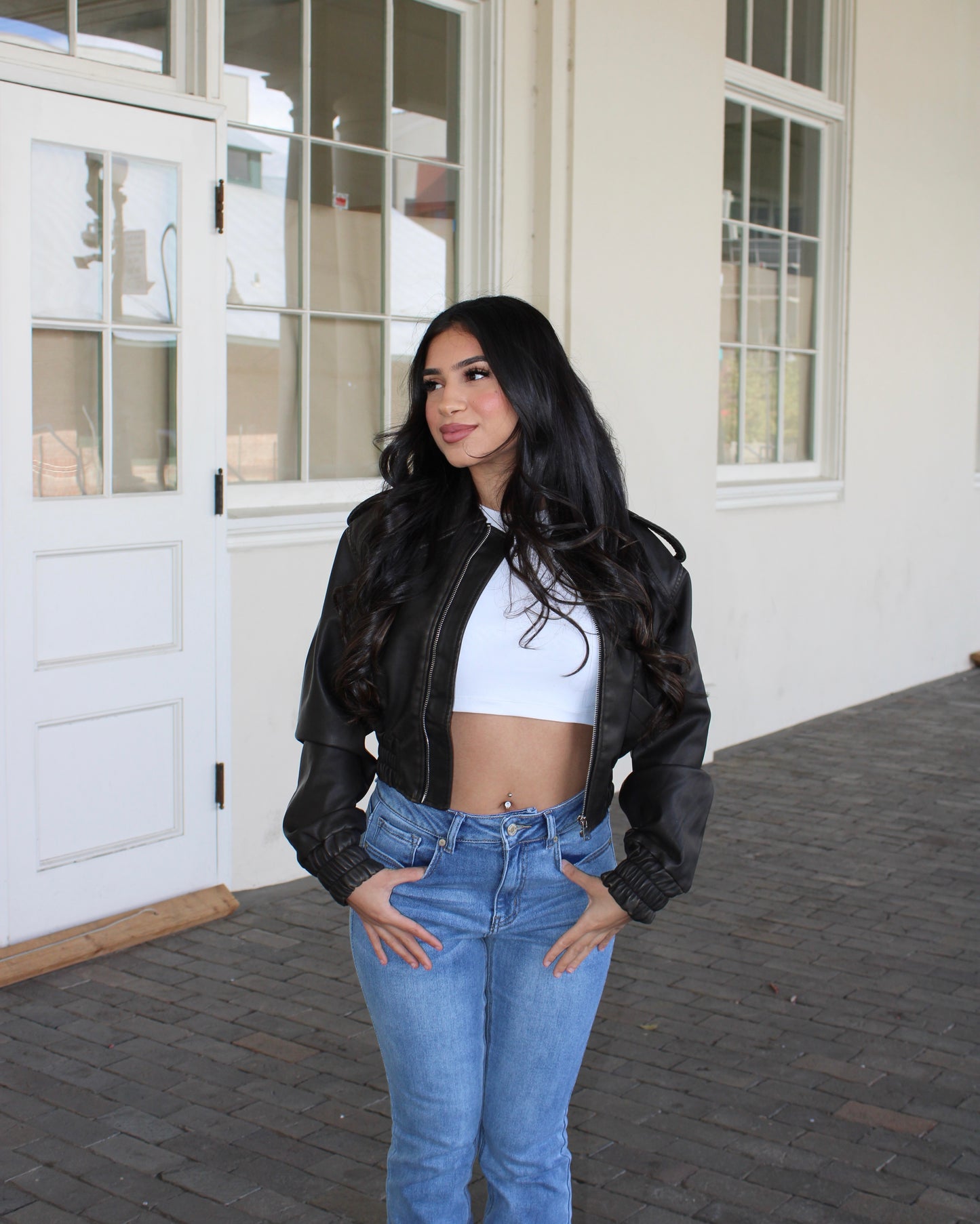 Rayleen Leather Jacket - Brown Washed