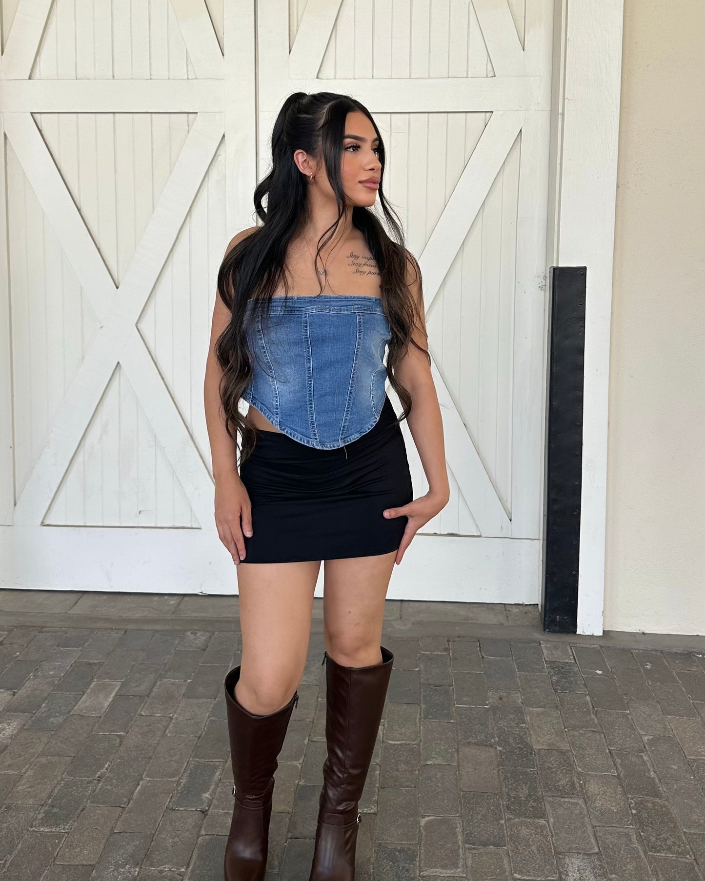Iris Jean Corset - Medium Wash