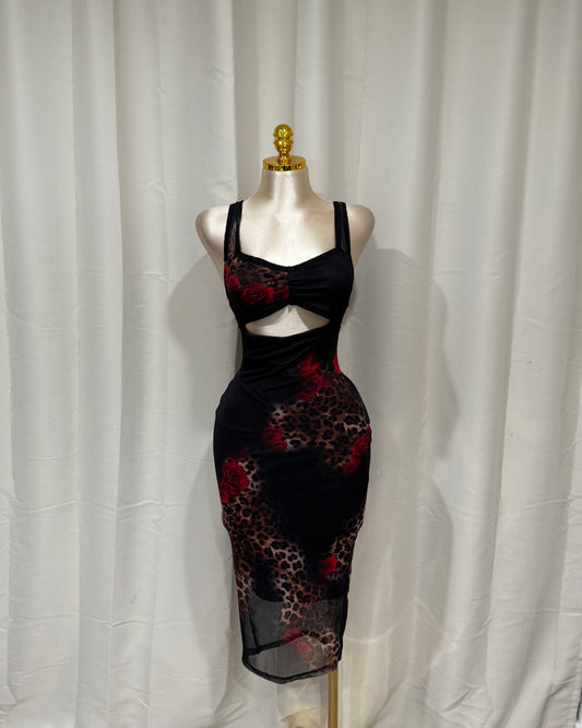 Cheetah Dress - Black