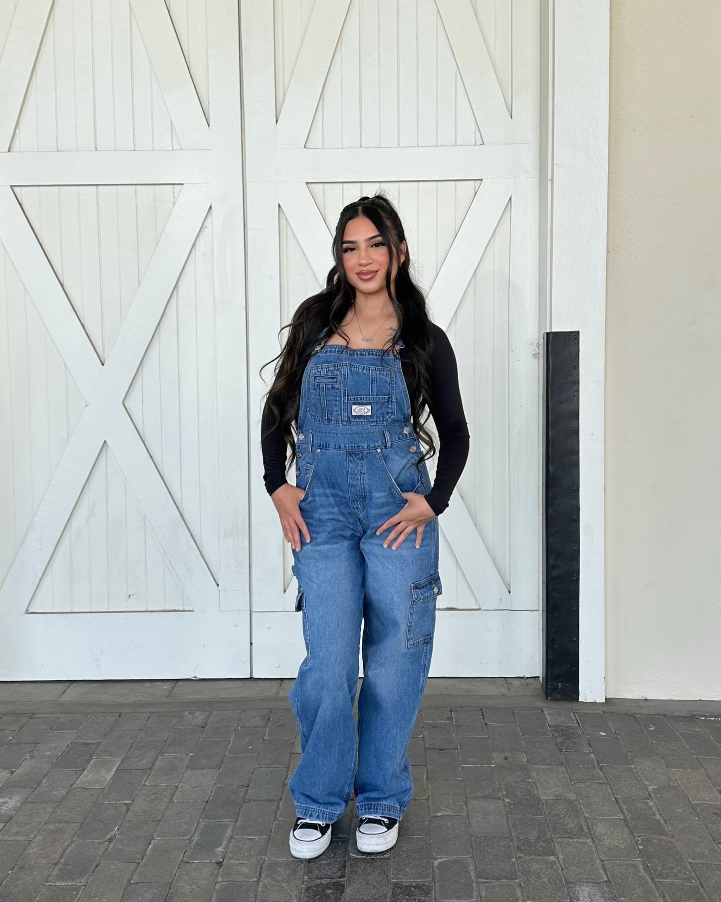 Cargo Overalls - Medium Wash