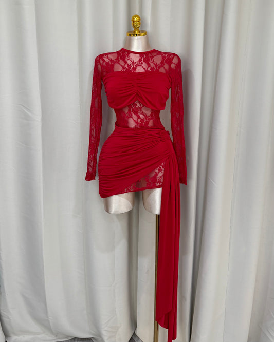 Cali Lace Dress - Red