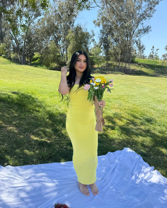Tulip tube dress - Yellow