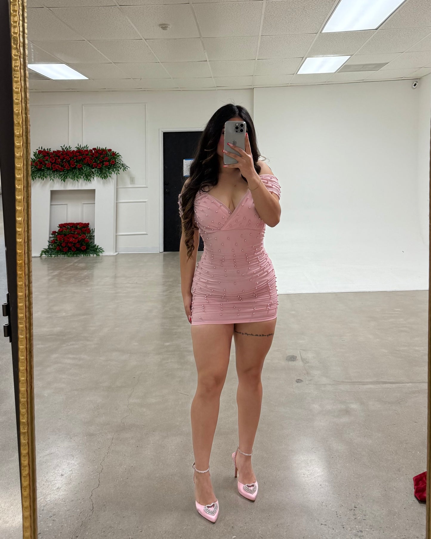Pretty In Pink Off Shoulder Dress