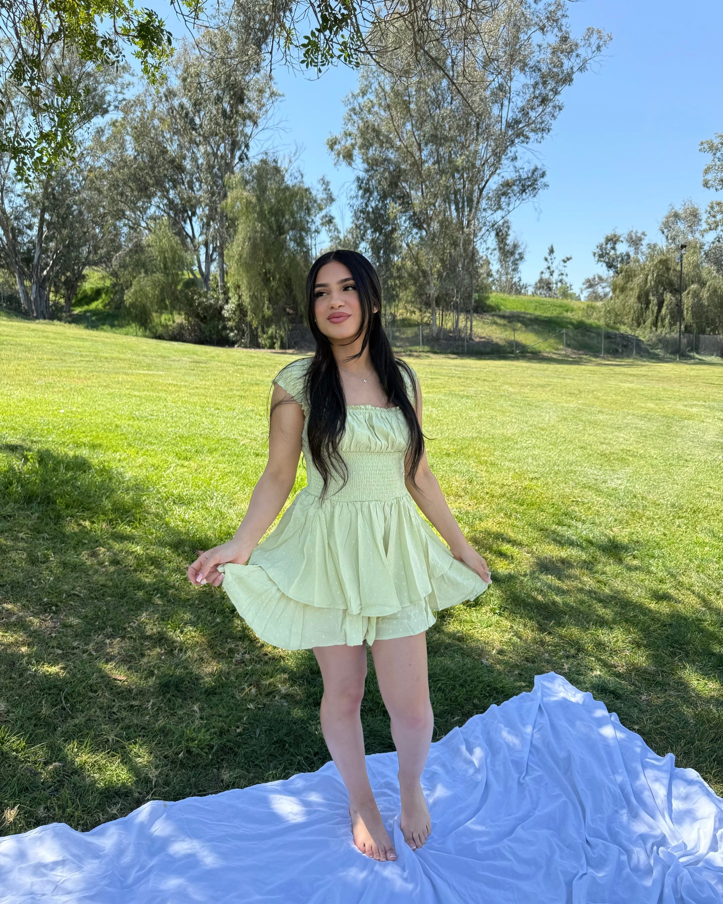 Spring Romper - Light Sage