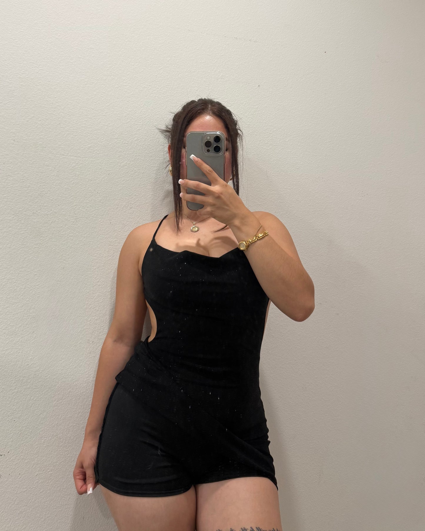 Brillo Romper Dress - Black