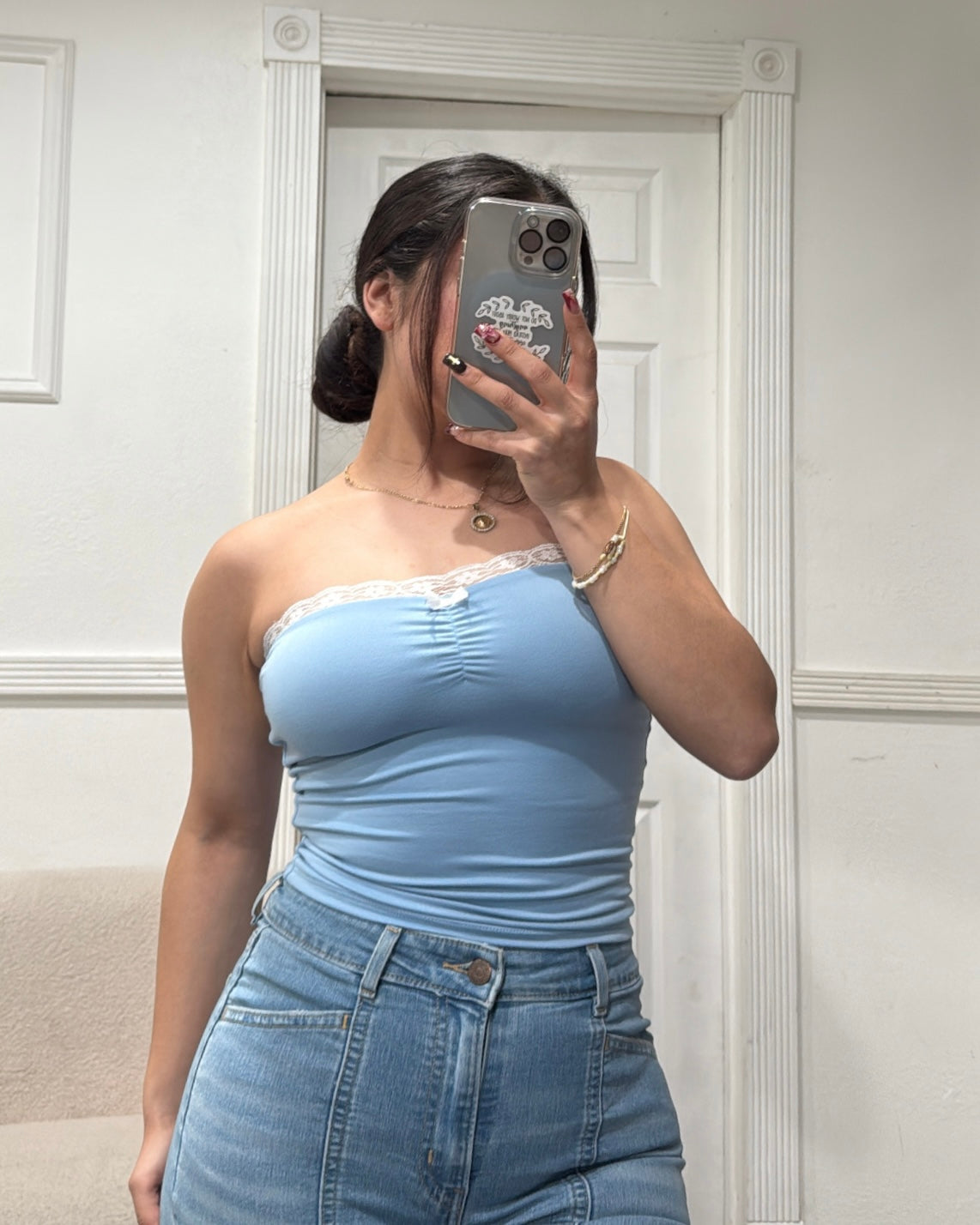 Bella Tube Top - Blue - Double Layered