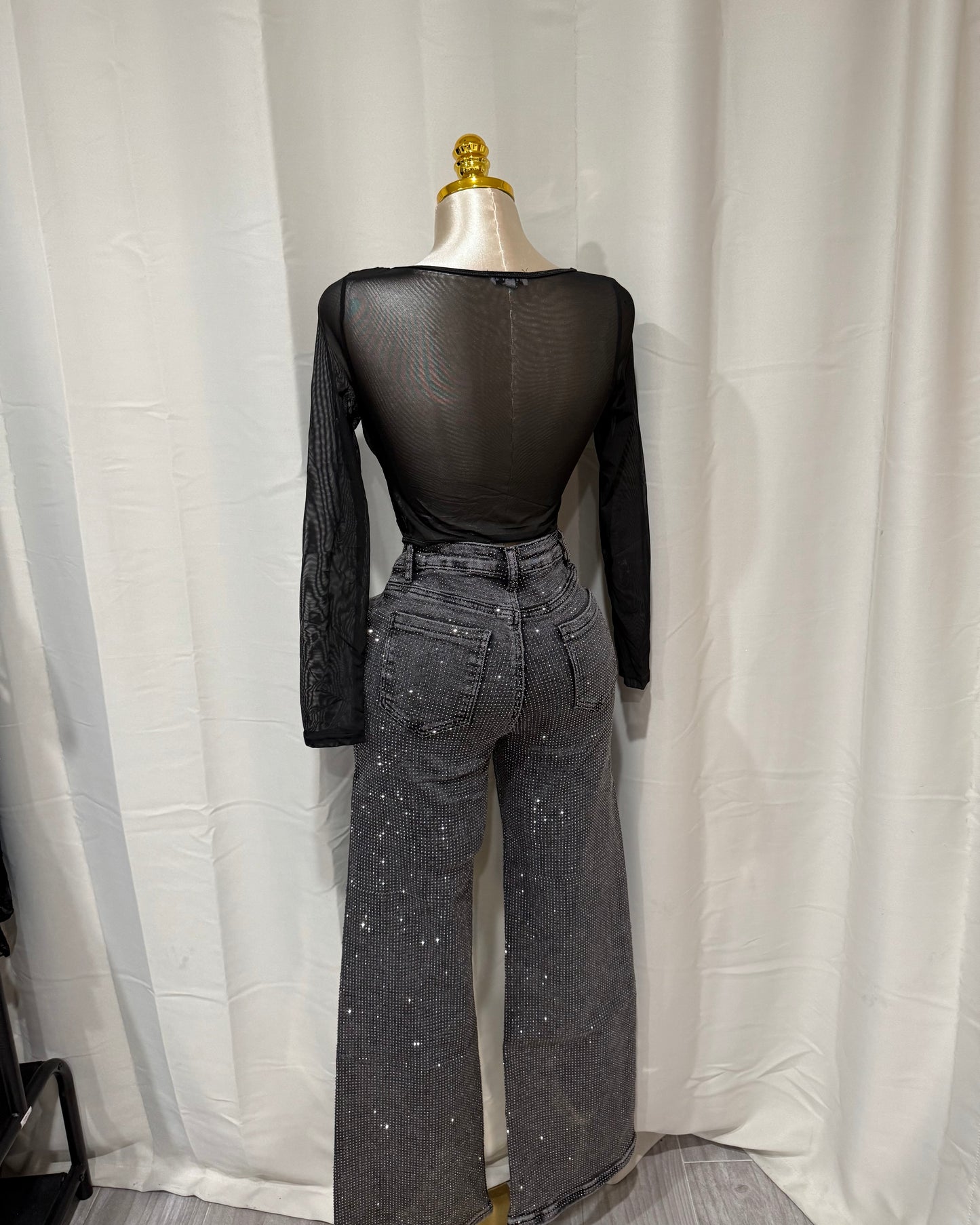 Brilla Rhinestone Jeans - Black Wash