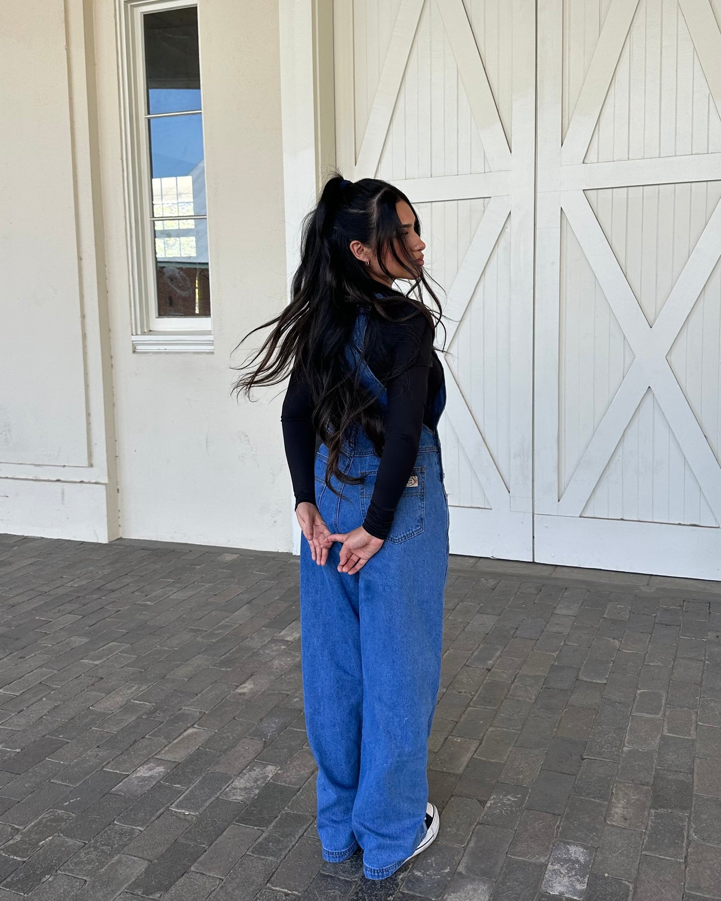 Isabel 90s Straight Leg Overalls - Medium Wash