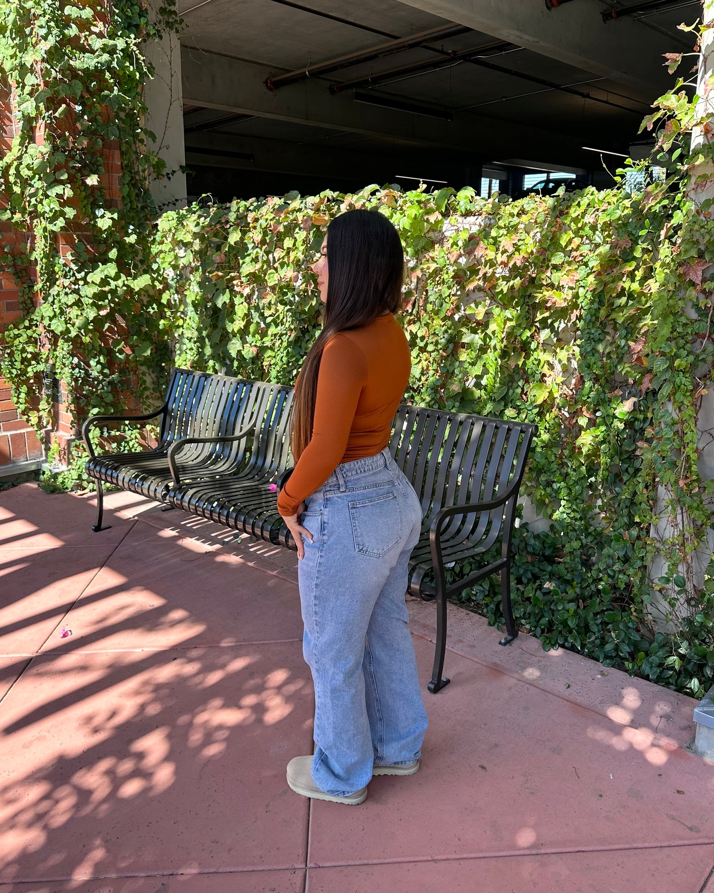 Double layered longlseeve - Burnt Orange