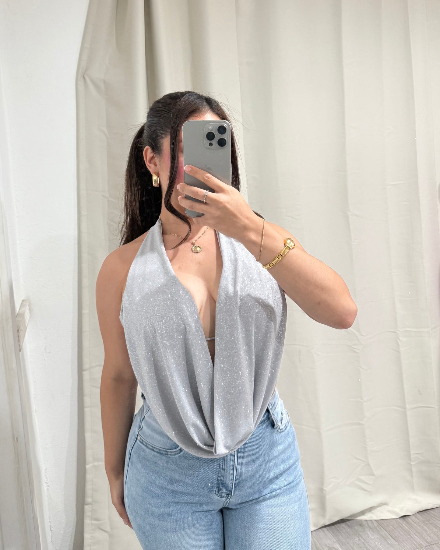 Khloe Top - Light Grey