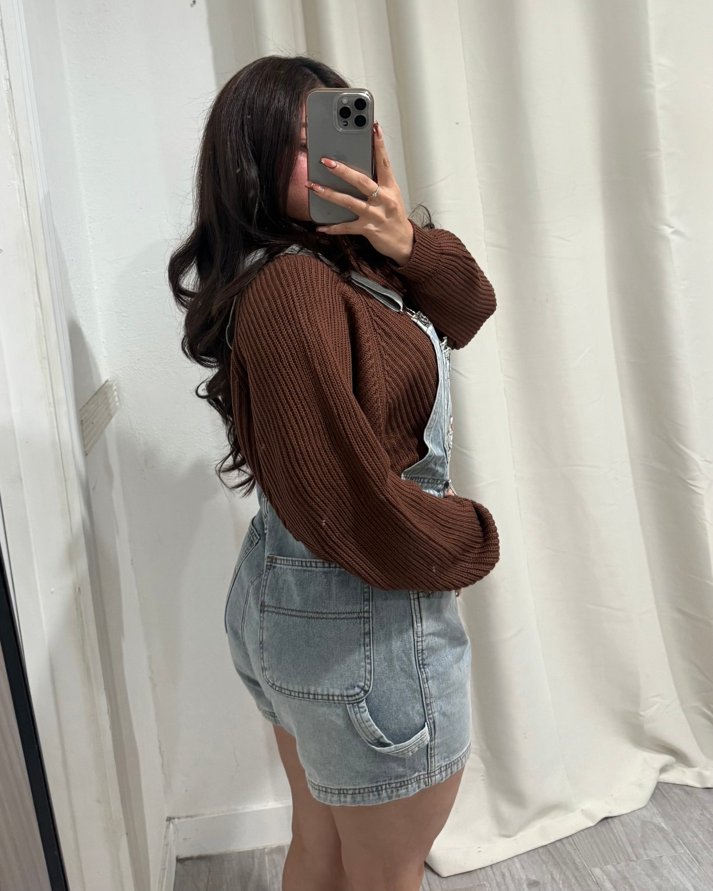 Jean Short Overall - Light Wash