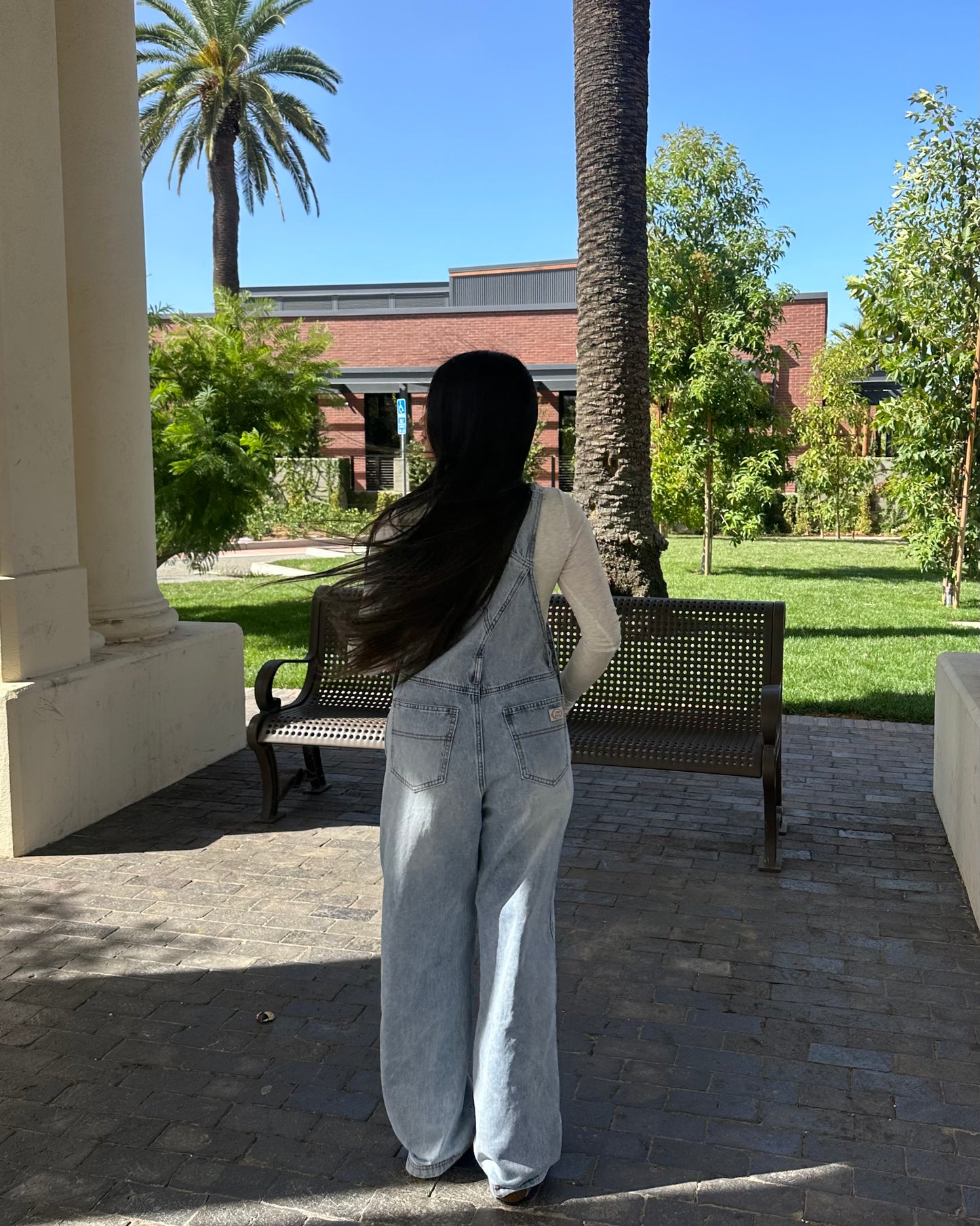 Isabel 90s Straight Leg Overalls - Light Wash