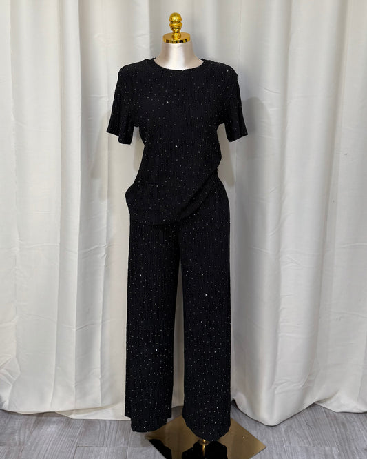 Rhinestone 2 Piece - Black