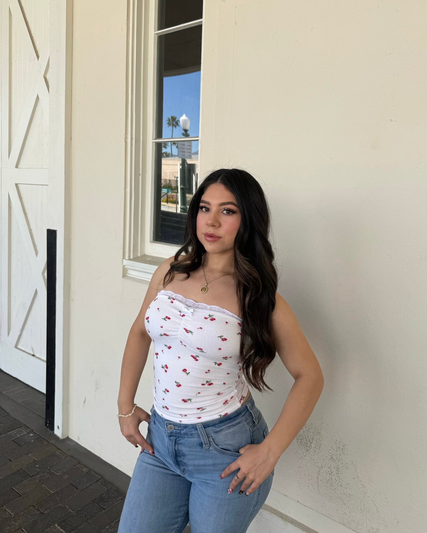 Bella Tube Top - cherries - Double Layered