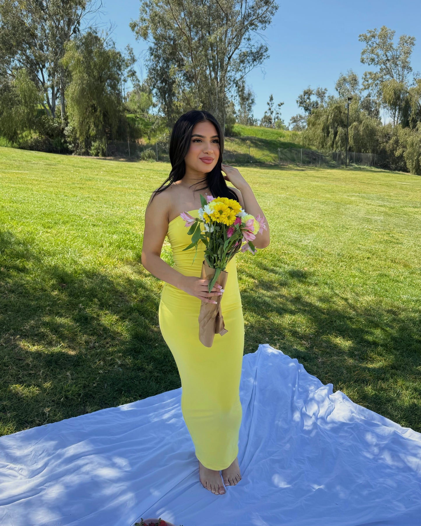 Tulip tube dress - Yellow