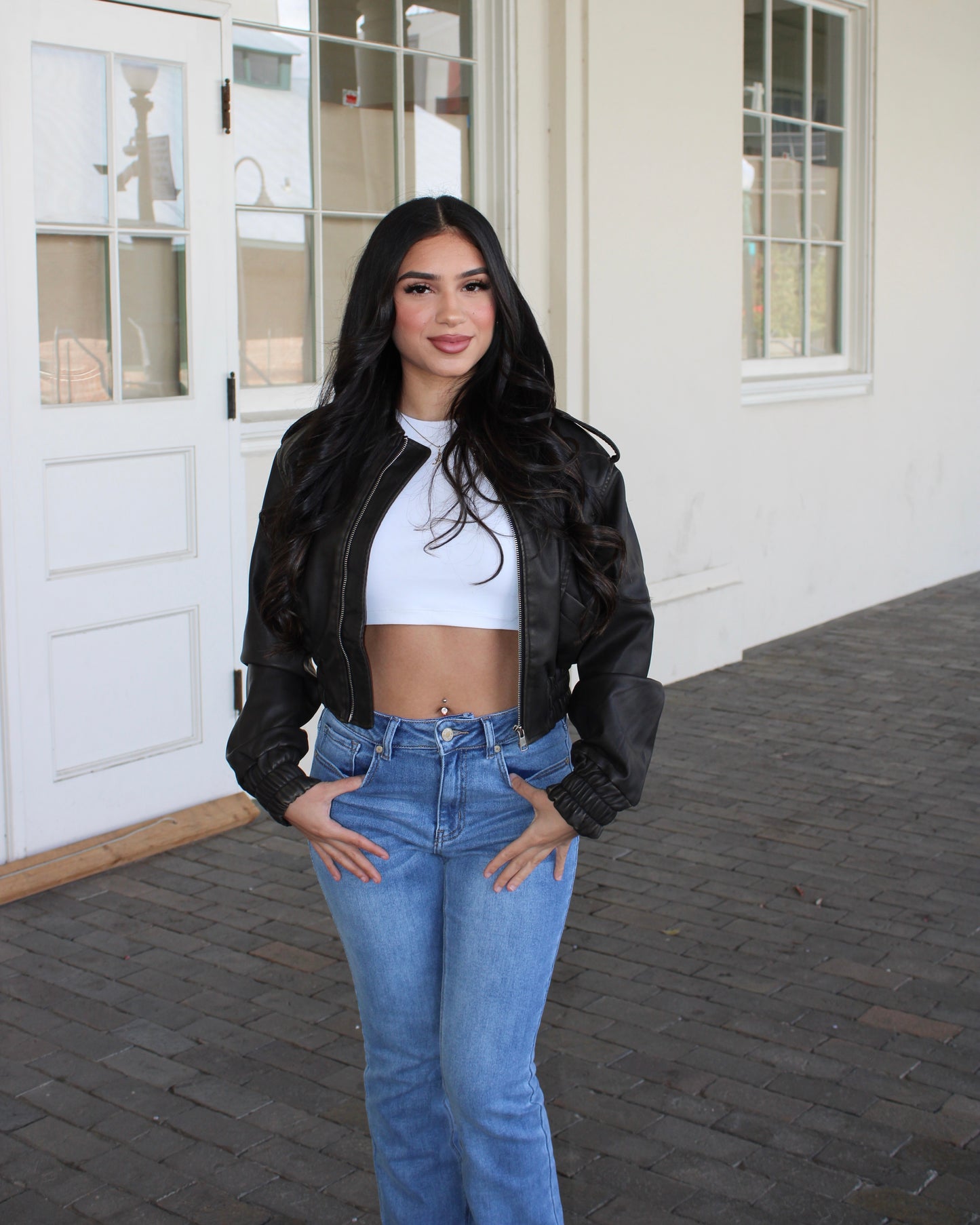 Rayleen Leather Jacket - Brown Washed