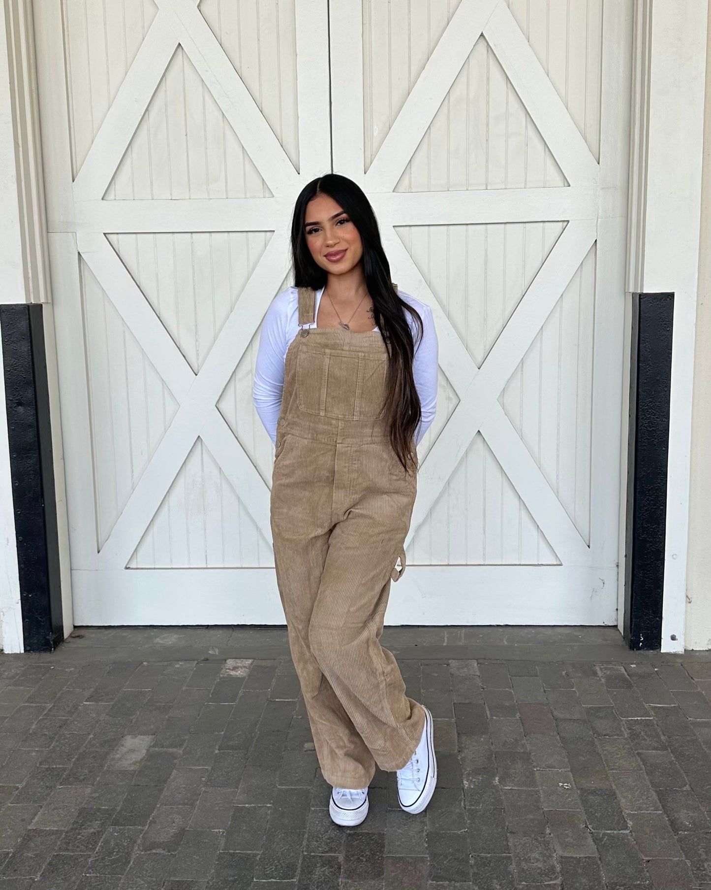 Teddy Corduroy Overalls - Taupe