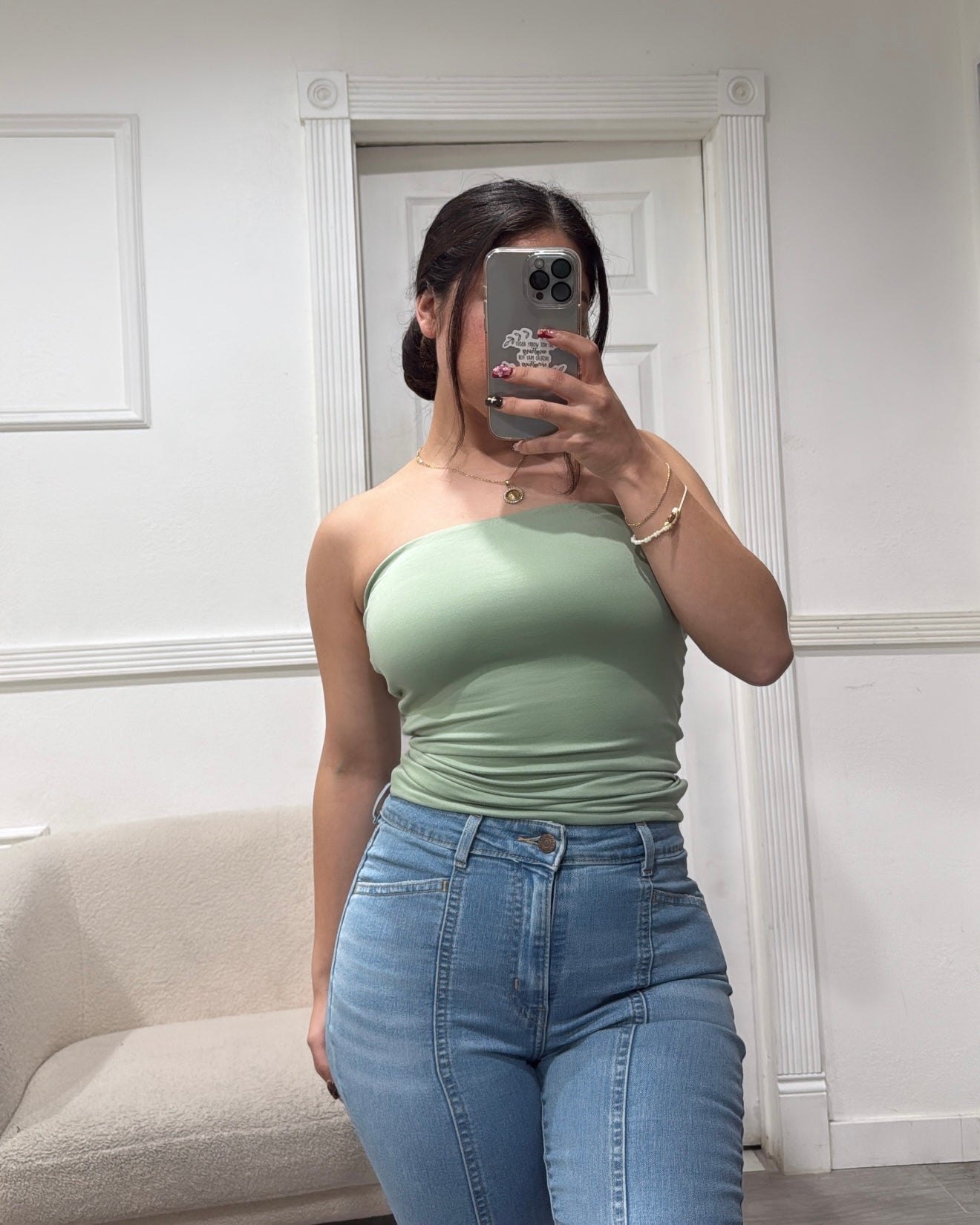 Ella Tube Top - Sage - Double Layered