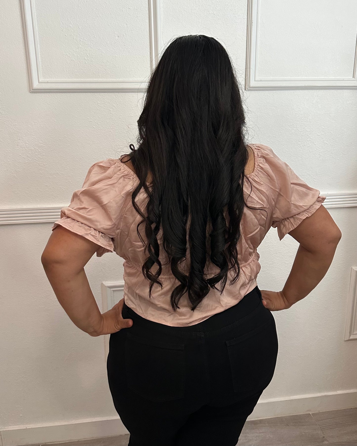 Amy Satin Top - Blush