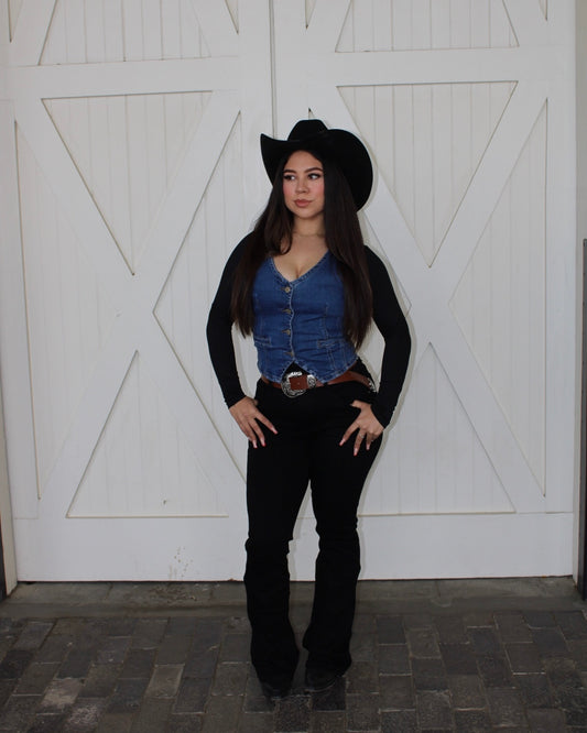 Hailey Flare Jeans - Black (017)