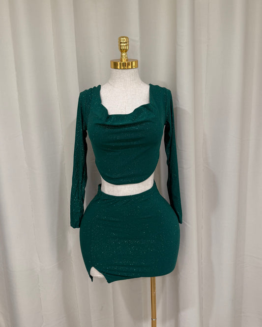 Longsleeve Glitter Set - Emerald Green