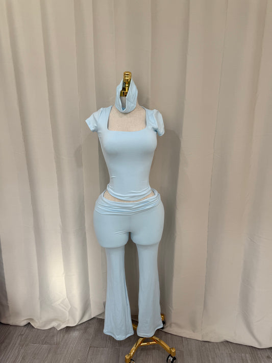 Short Sleeve Buttery Set - Sky Blue