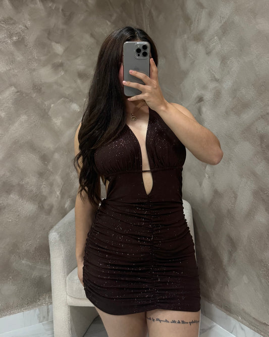 La Cherry Dress - Brown