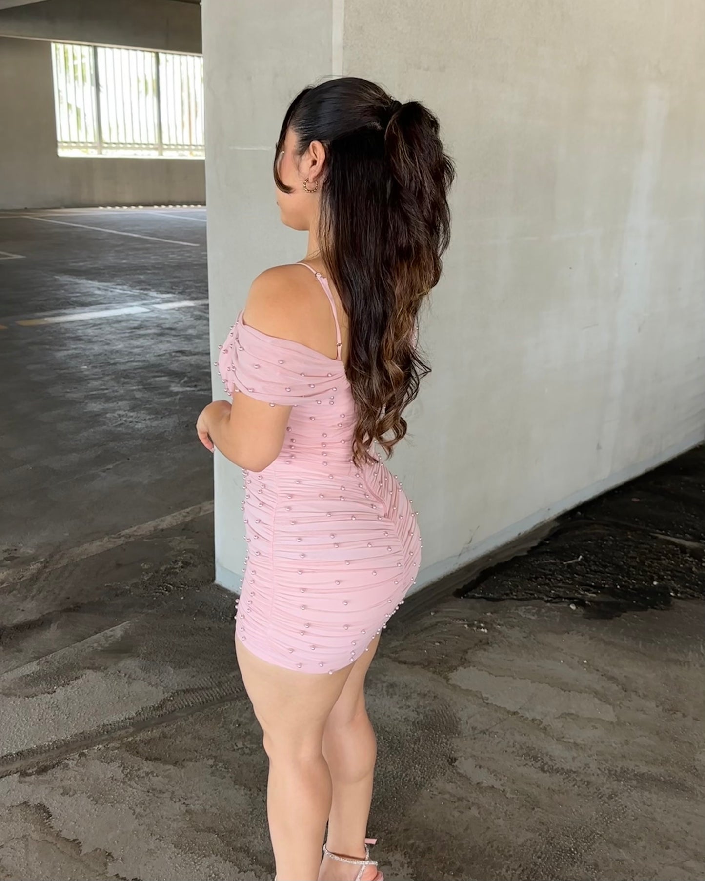 Pretty In Pink Off Shoulder Dress