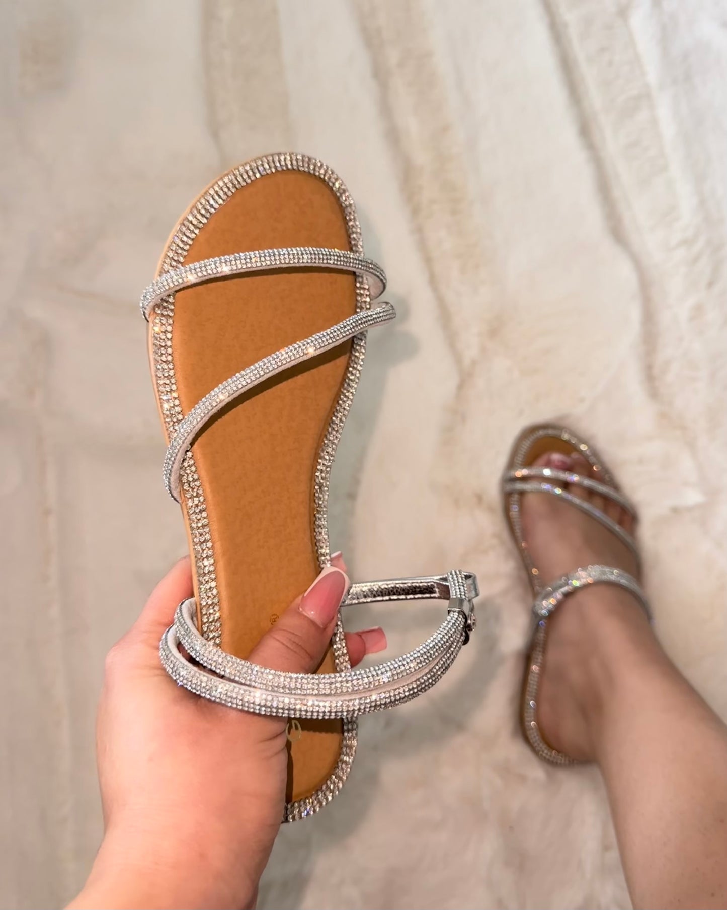 Niki 2 Way Sandals - Silver - Wide Friendly