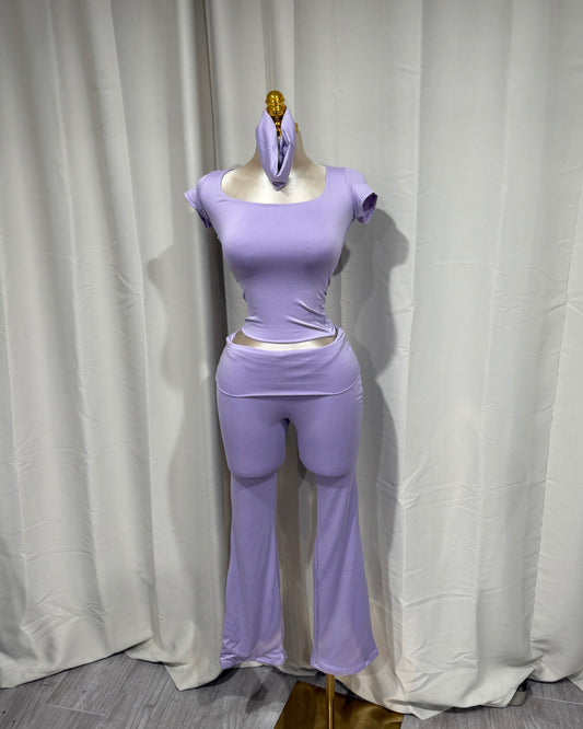 Short Sleeve Buttery Set - Lilac