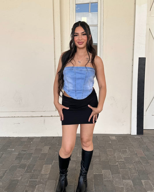 Iris Jean Corset - Light Wash